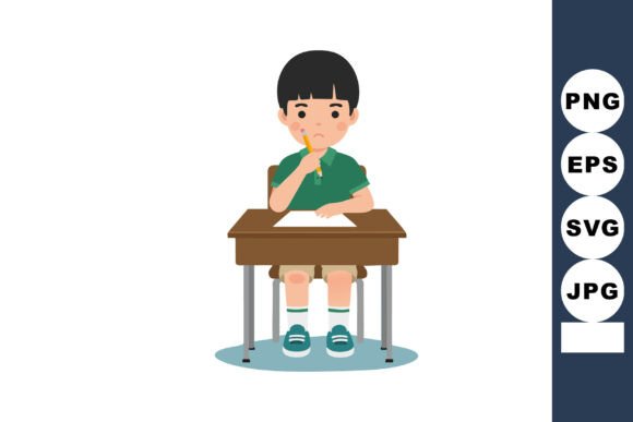 Boy Thinking Illustrations for Brand Graphics