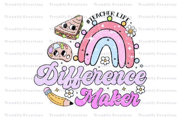 Groovy Teacher PNG: Graphics for T-Shirt Designs