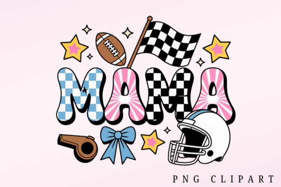 Retro Football Mama PNG: Graphics & Illustrations