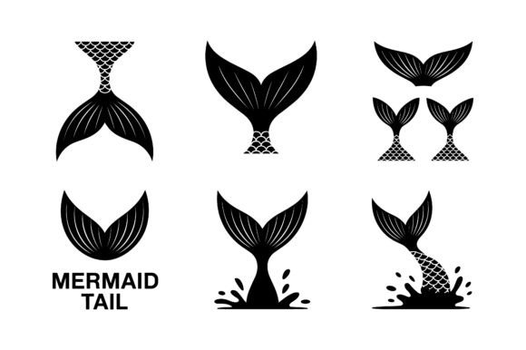 Review: Cute Mermaid Tail Silhouette Icon Set