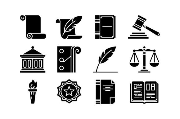 Reviewing the Law Justice Icon Set EPS for Embroidery
