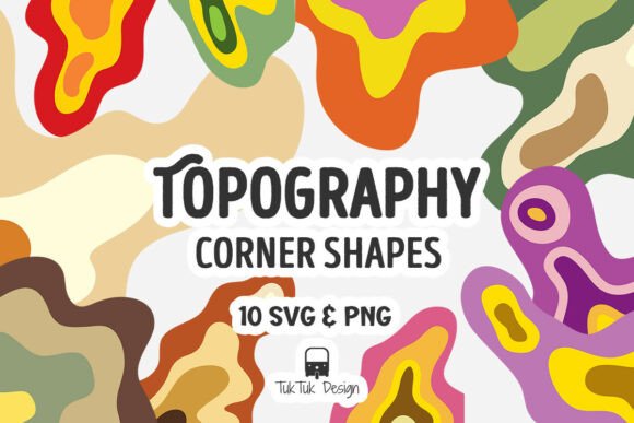 Topography Abstract Corner Elements: Graphics & Illustrations
